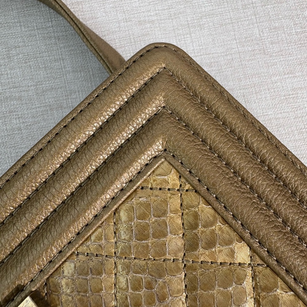 CHANEL Metallic Python Boy Flap Bag Small GHW - image 9